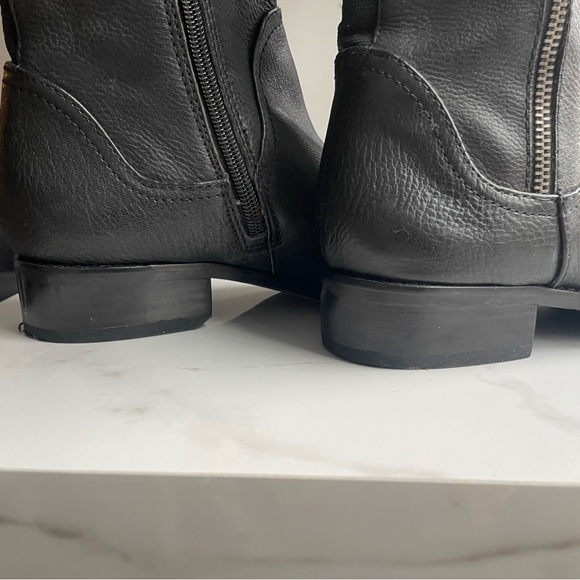 Arturo Chiang Knee-Length Black Leather Boots - Picture 10 of 12